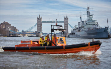 RNLI Lifeboat near HMS Belfast & Tower Bridge. Photo Credit: © RNLI.