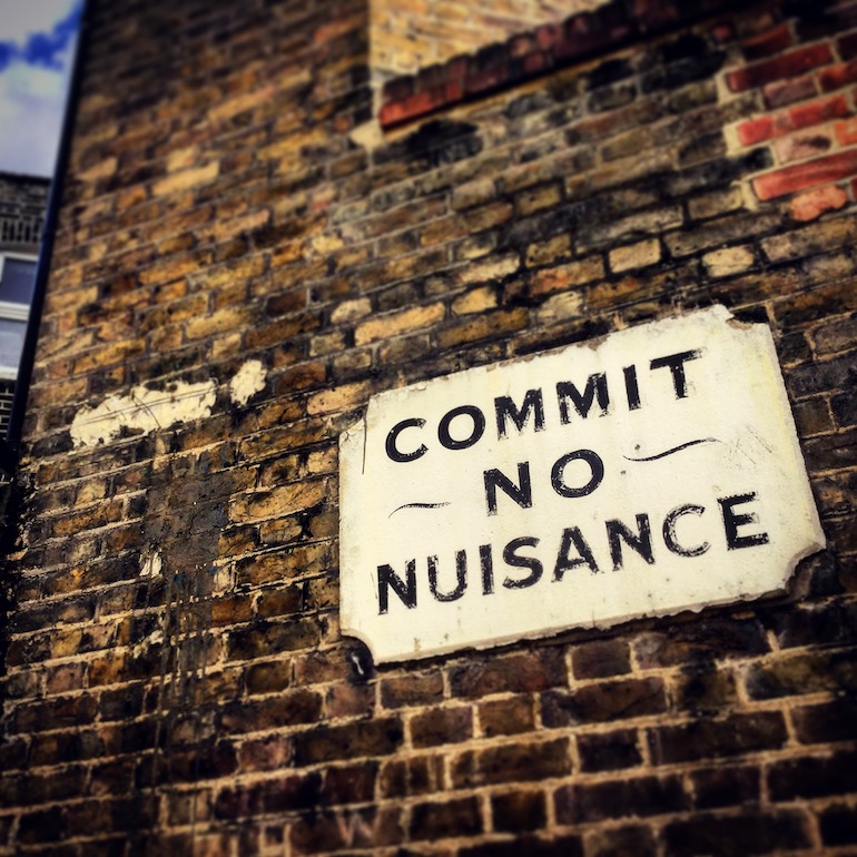 Commit No Nuisance sign along Bankside in London. Photo Credit: © Antony Robbins.