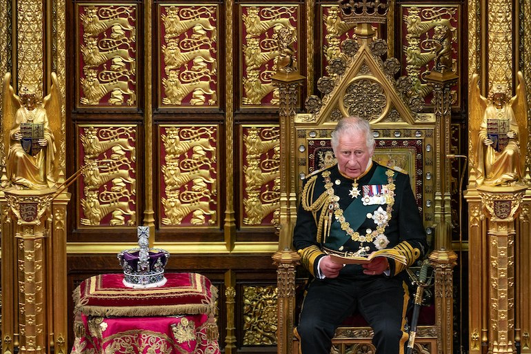 Delivering the Queen's Speech on behalf of his mother, May 2022. Photo Credit: © House of Lords 2022 / Photography by Annabel Moeller via Wikimedia Commons..