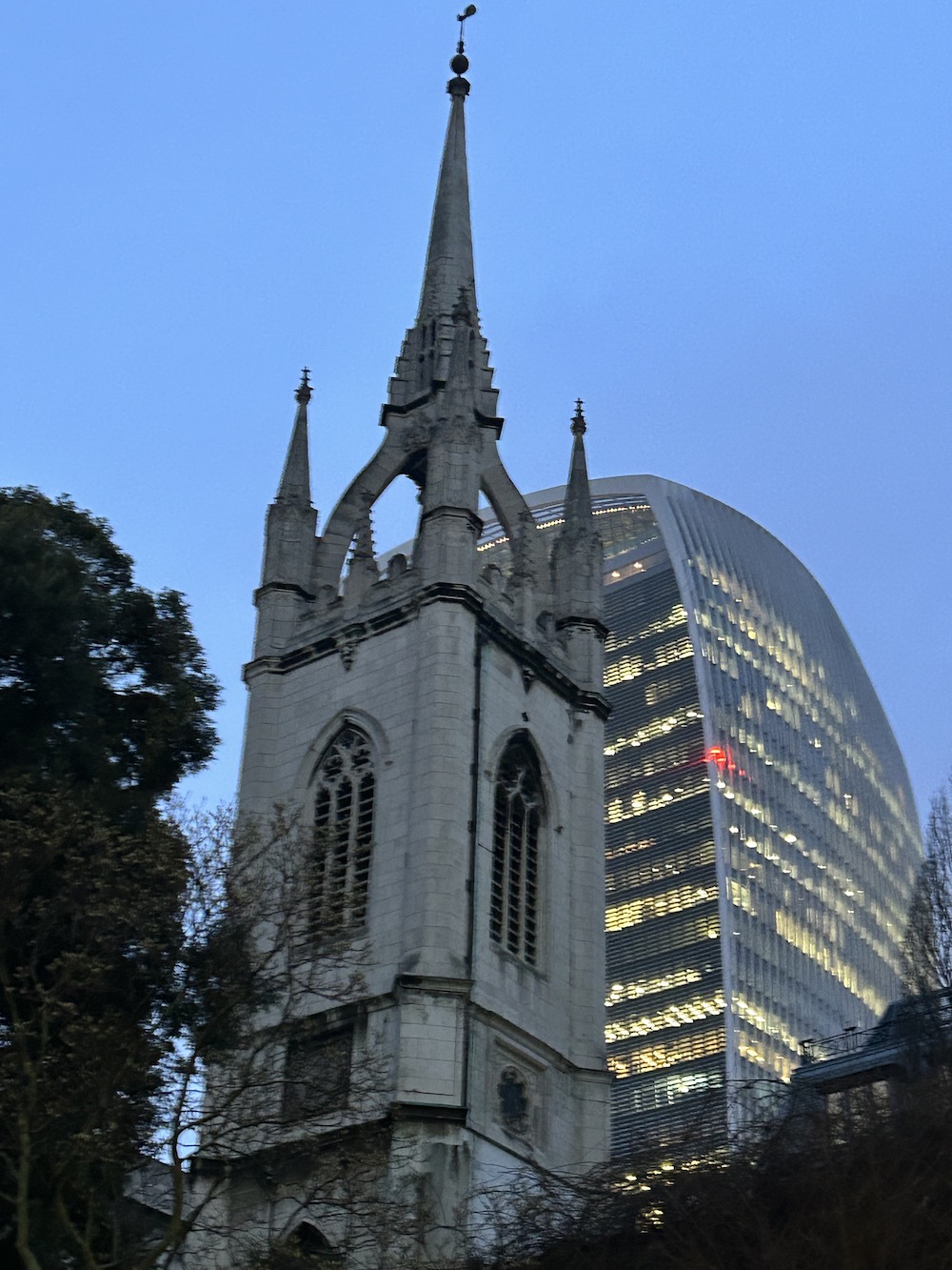 Top of St Dunstan-in-the-East church designed by Sir Christopher Wren. Photo Credit: © Edwin Lerner.