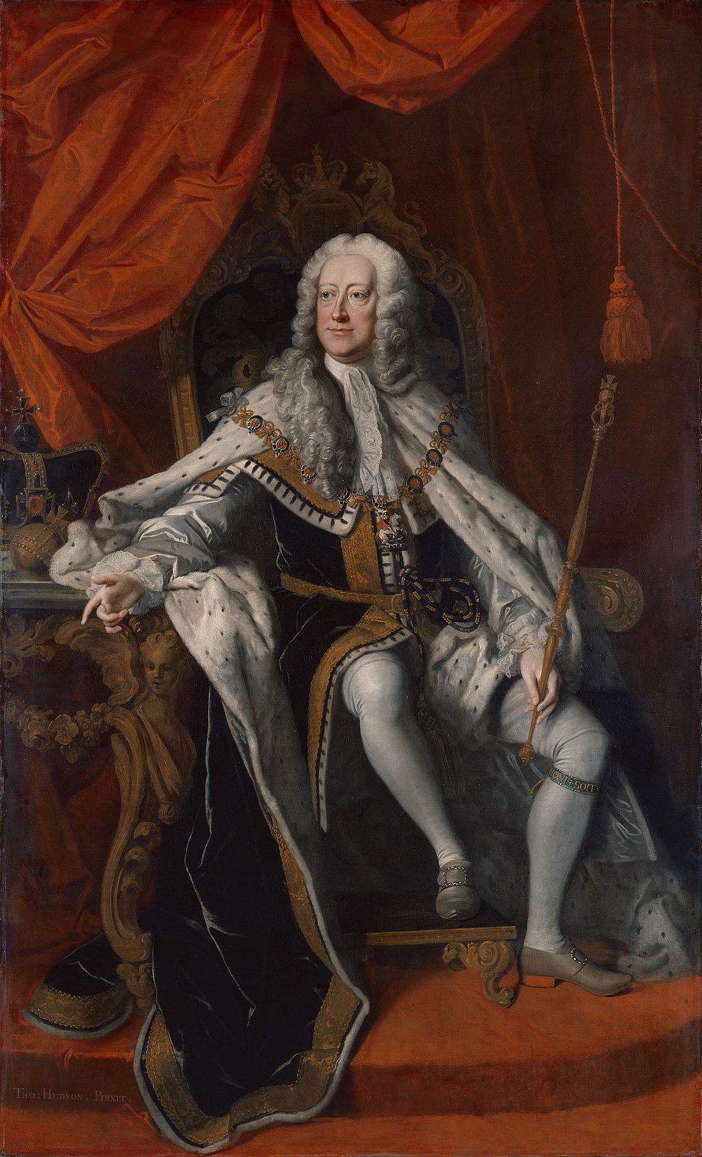 British Monarchs: King George II painting by Thomas Hudson, 1744. Photo Credit: © Public Domain via Wikimedia Commons.