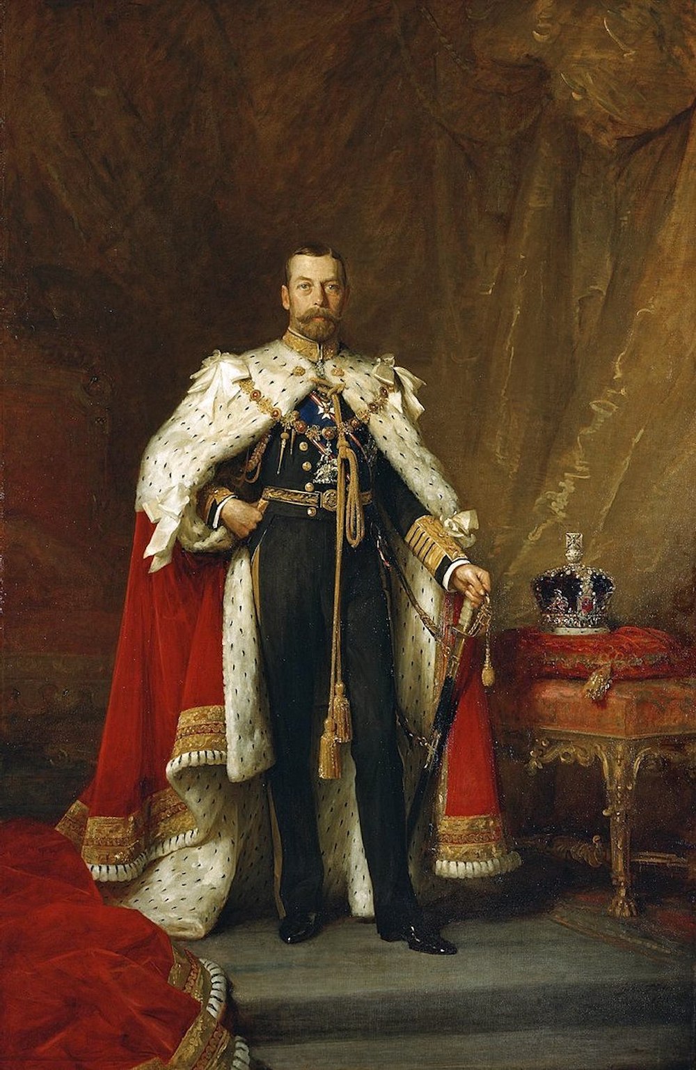 British Monarchs: King George V painting by Luke Fildes. Photo Credit: © Public Domains via Wikimedia Commons.