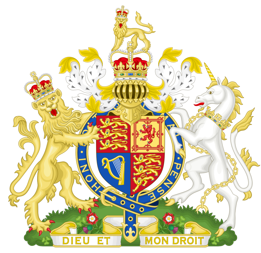 Royal Coat of Arms of the United Kingdom.