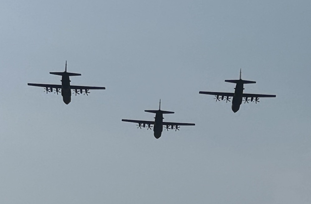 Three Hercules bombers at The Trooping of the Colour 2023. Photo Credit: © Edwin Lerner.