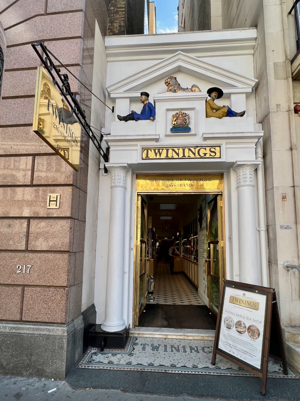 Entrance to Twinnings at 216 The Strand in London. Photo Credit: © Ursula Petula Barzey.