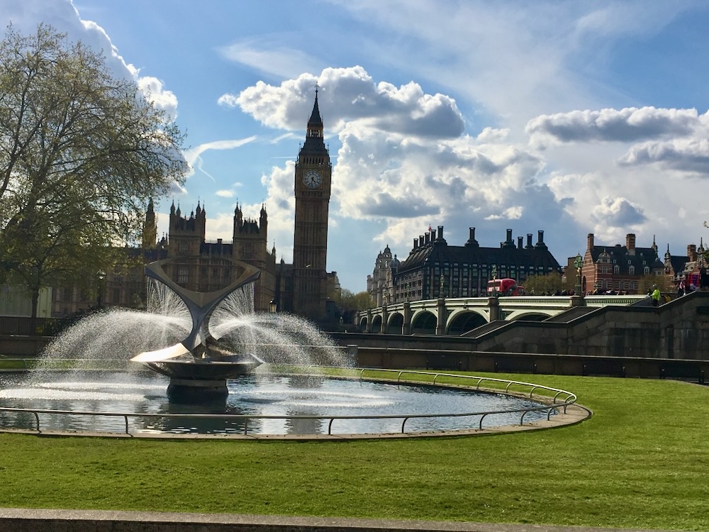 View of Big Ben and Westminster Bridge from St Thomas' Hospital Garden. Photo Credit: © Ursula Petula Barzey.