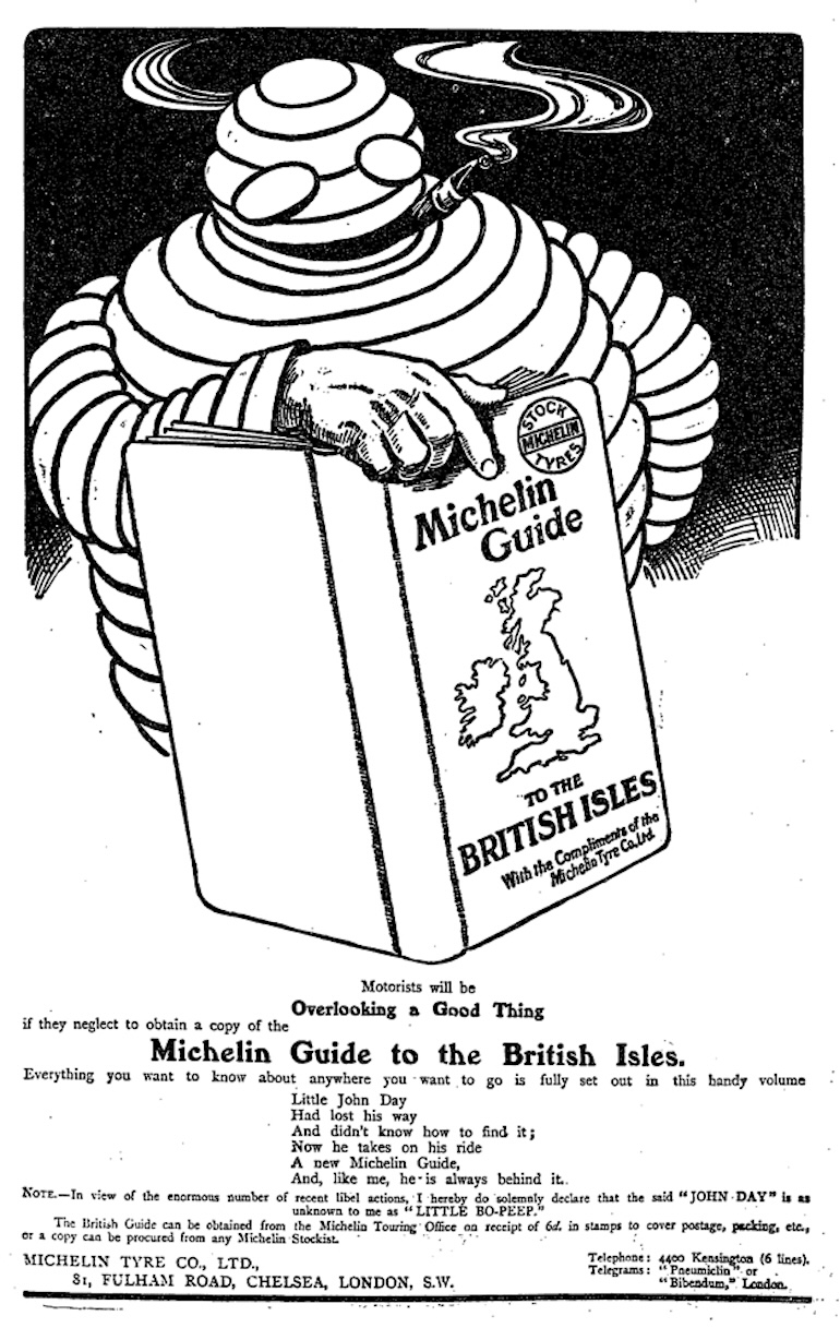 The 1911 Michelin Guide for the British Isles. Photo Credit: © Public Domain via Wikimedia Commons. 