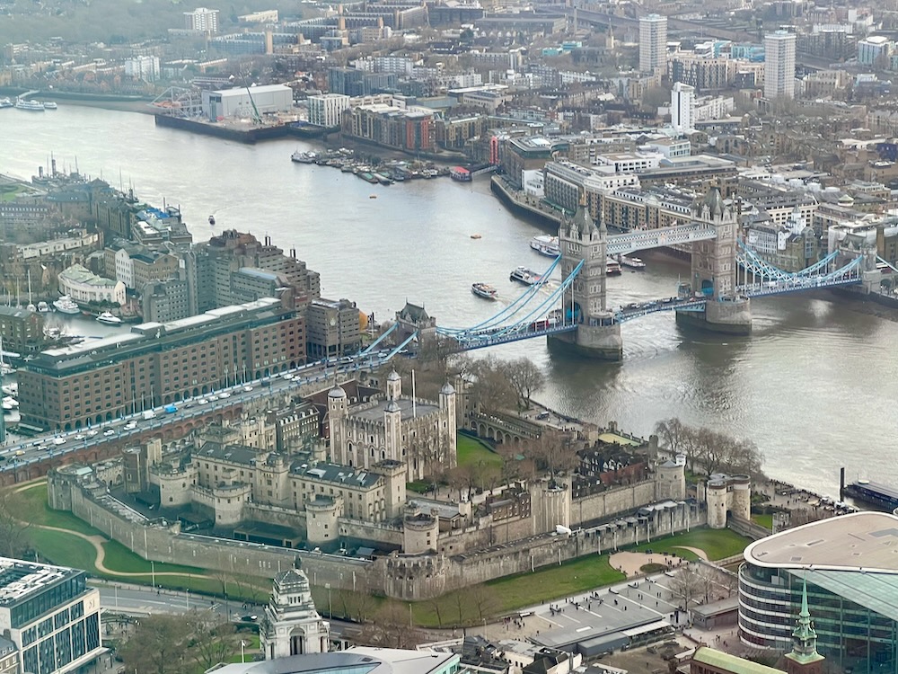 View of Tower of London and Tower Bridge from Horizon 22. Photo Credit: © Ursula Petula Barzey.