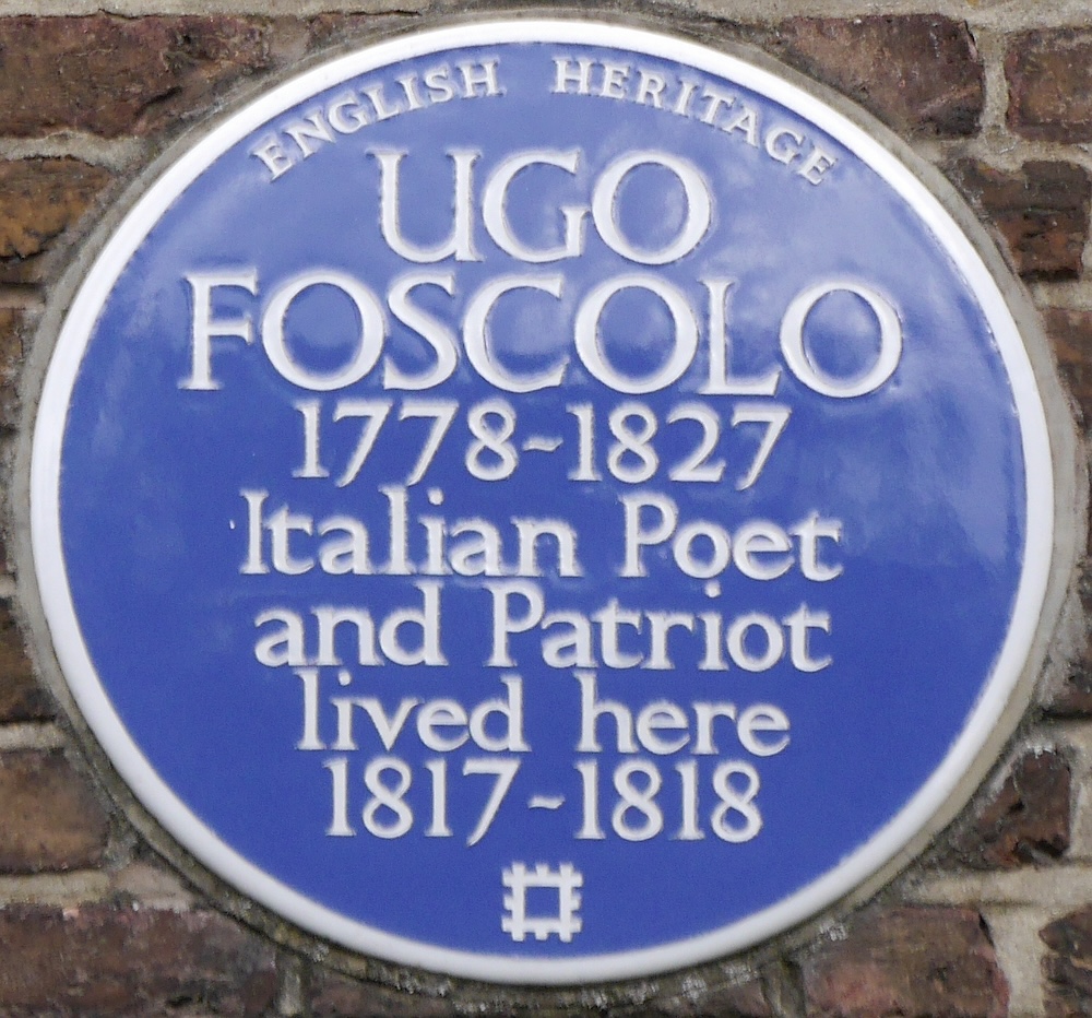 Blue Plaque for Ugo Foscolo in Edwardes Square in London. Photo Credit: © Edwardx via Wikimedia Commons.