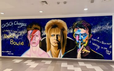 David Bowie Mural in The Glades Shopping Centre Bromley by Marvellous Murals. Photo Credit: © Ursula Petula Barzey.