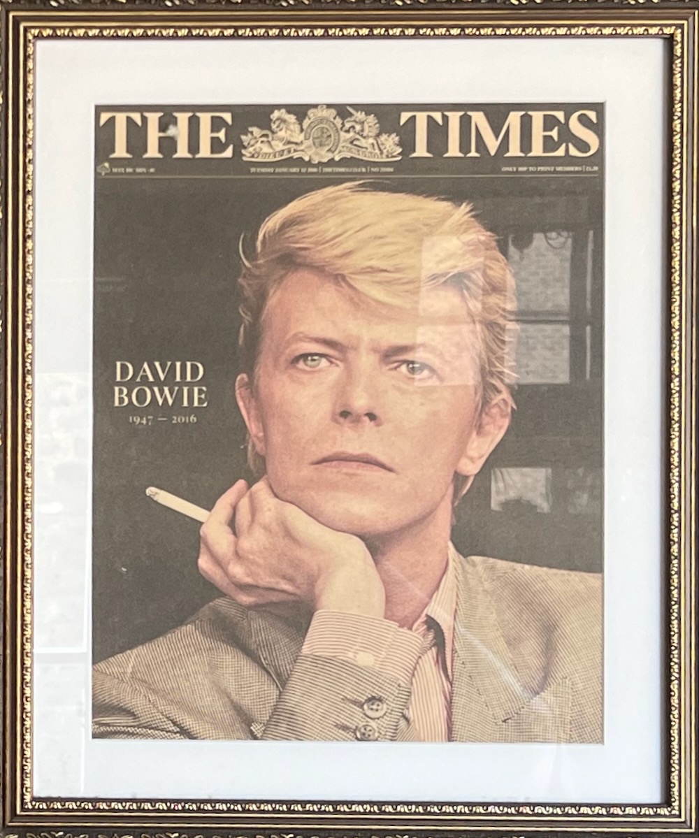 David Bowie in The Times 1947 to 2016. Photo Credit: © Ursula Petula Barzey.