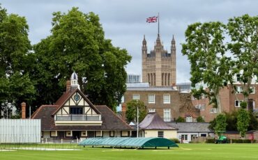 View towards Westminster School Cricket Pavilion in Vincent Square. Photo Credit: © Ursula Petula Barzey.