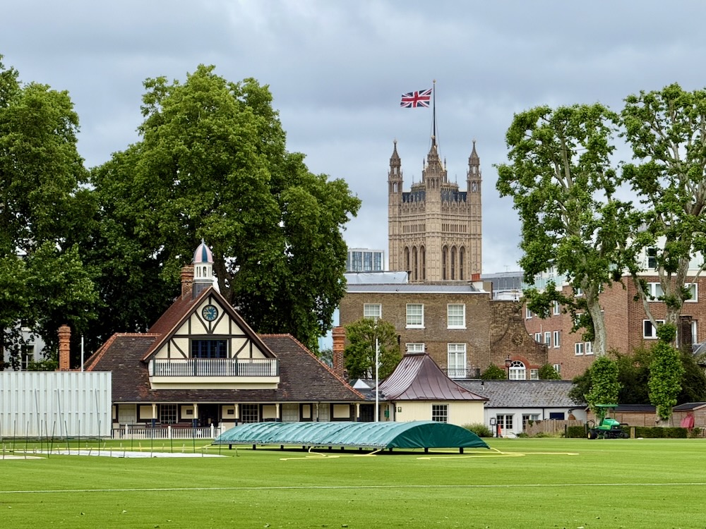 View towards Westminster School Cricket Pavilion in Vincent Square. Photo Credit: © Ursula Petula Barzey.